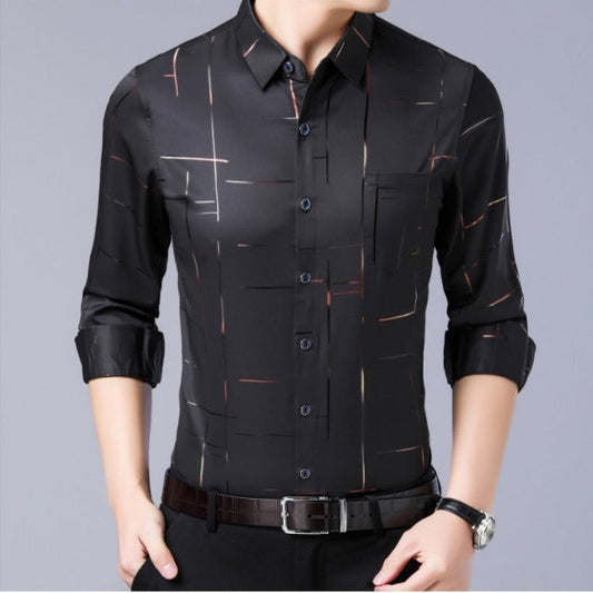 Men’s Classic Blue & Plaid Cotton Shirt 2026🔥