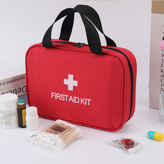 Compact Red First Aid Kit for Home, Car & Travel👌