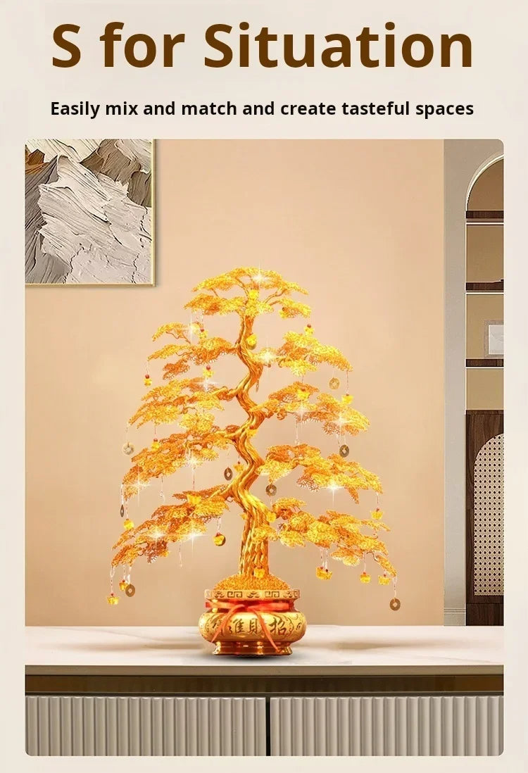Feng Shui Fortune Tree – Luxury Gold Decoration 💛🧧
