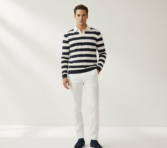 Polo Rayé en Cotton